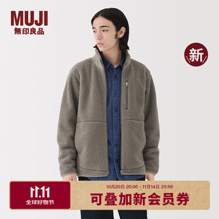 Muji men's long wool fleece jacket men's coat 25th autumn and winter new arrival polar fleece men's ab1pba5a dark brown xl (180/104a)