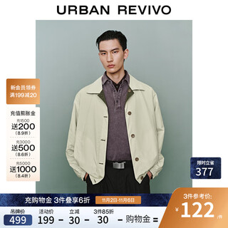 Ur2025 autumn new men's fashion casual light commuting lapel jacket umf150036 gray green m