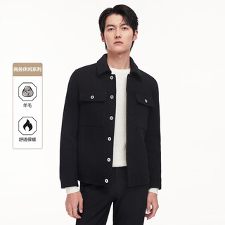 Jiumuwang men's jacket men's autumn and winter wool blended lapel easy-care workwear casual thickened jacket for men