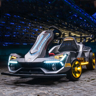 红思达（HONGSIDA）电机儿童电动卡丁车F1宝宝漂移可坐大人玩具小孩四轮遥控汽车 【免安装】烤漆灰+遥控+4845静音电机+原地1 双驱动