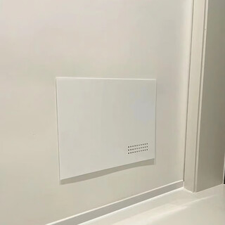 Weak current box blocking decorative painting, punch-free distribution box, strong current box cover, acrylic plate meter box, white, middle circular hole (velcro)_30x40cm