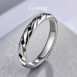 Gsung platinum rhombus ring for men pt950 pure white gold rhombus black gold bracelet for girls fashionable and exquisite ring. priced by gram. contact before bidding.