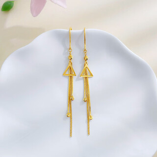 China gold (china gold) gold earrings pure gold hexagram tassel earrings star gold earrings birthday gift women's valentine's day gift approximately 2.88g