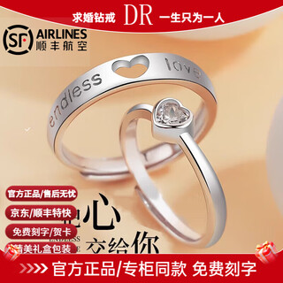 Dr platinum couple ring pt950 platinum, give my heart to you, beg for marriage, valentine's day, birthday gift for boyfriend and girlfriend, men's ring