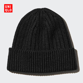 Uniqlo men's and women's heattech knitted hat beanie hat to keep cold and warm 25 autumn and winter new 478303 09 black 45 cm