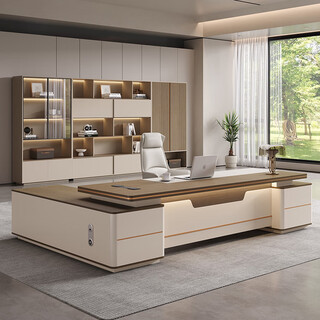 Litang light luxury boss desk office desk and chair combination simple modern president desk leadership office furniture manager executive desk 1.8 meters + double cabinets