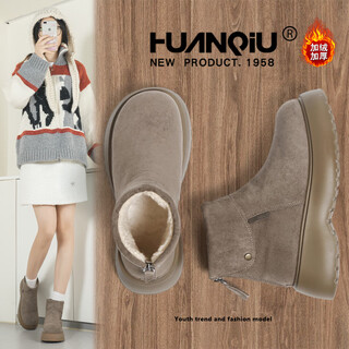 Universal velvet warm retro thick-soled martin boots for women 2025 new winter woolen cotton shoes fashionable snow boots