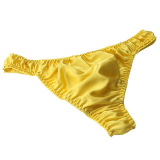Can't buy men's silk thong pants in supermarkets, breathable, low-waisted, wide-waisted, sexy sports t-pants for youth, u-convex, gold l