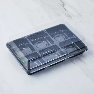 Yusenyi egg yolk crispy packing box 6 pieces snow mei niang meat floss becks puff green ball baked pastry transparent packing box 80 pcs 80g box 100 pcs x