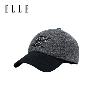 Elle wool duck hat women's 2025 new autumn fashion versatile sun protection face revealing small sunshade baseball cap black gray adjustable (54-60cm)