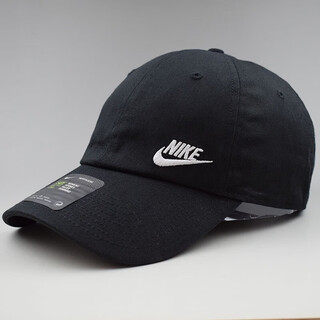 Dotswoosh-nike men's and women's baseball caps dark gray casual trendy brand fashion sun visor large head circumference showing face small peaked cap black side mark