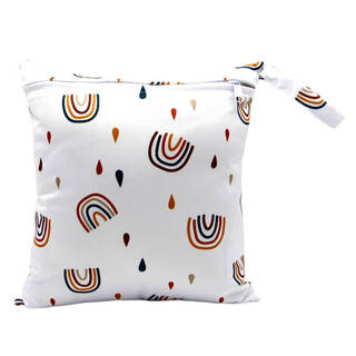 Baby waterproof baby hanging bag diaper bag diaper bag outside storage bag crib clothes diaper portable bag dabai white large size 30*28cm