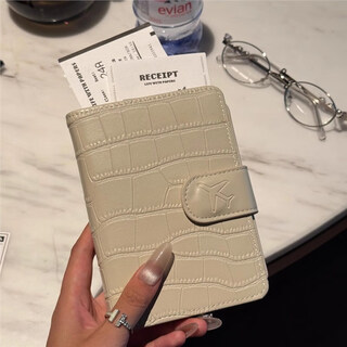 Japanese simple multifunctional passport holder leather travel document card holder multi-card slot travel document book new bag milkshake white passport holder