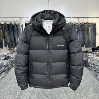 Semir winter thickened hooded stand collar cotton jacket men's 2025 new warm bread jacket men's black counter quality l 80-100jin jin is equal to 0.5 kg