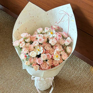 Youke jade flower express fairy's kiss platycodon orange bubble bouquet birthday gift for girlfriend nationwide delivery refraction bubble bouquet meet the beautiful