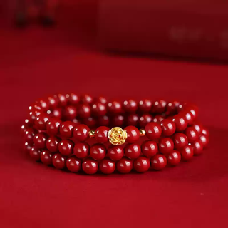 Shixi national rose gold cinnabar multi-circle bracelet women's bracelet first product birthday gift for girlfriend and wife birthday gift for mother-in-law