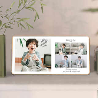 Fantasy photo frame setting table, children's photos custom printed, wedding photos developed, baby photos and family portraits made into crystal pendants, five-square grid b-light luxury gold 4020cm