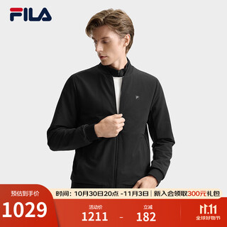 Fila official men's woven jacket 2025 winter new business commuting jacket basic casual jacket true black-bk l 175/96a/l