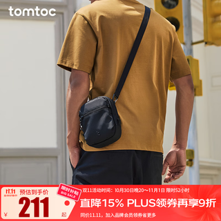 Tomtoc crossbody bag portable travel small bag casual lightweight small backpack men and women mobile phone bag anti-theft brush portable small bag t37 jet black 1.3l light travel