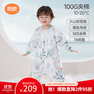 Liangliang baby sleeping bag constant temperature anti-kick quilt baby autumn and winter thick children's volcanic cotton split leg sleeping bag dragonfly 110/56