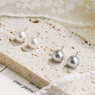 Sterling silver pearl earrings women's pierced ear jewelry