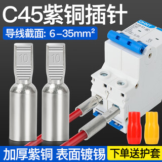 Seiso c45 copper pin dtd10 16 25 35 square terminal block copper end open copper wire nose dtd-10 square 10 pieces