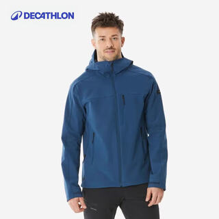 Decathlon (decathlon) outdoor casual clothing, outdoor fishing soft shell clothing, water-repellent, velvet liner, new mt500 men's model, midnight blue l