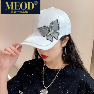 Meod international first-line brand baseball cap women's summer fashion trend internet celebrity model diamond bow sunshade peaked cap versatile spring white adjustable