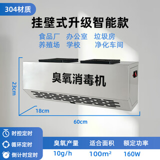 Igenu304 wall-mounted ozone generator industrial commercial disinfection machine food factory farm garbage room laboratory hospital school canteen restaurant kitchen deodorization and odor removal 304 stainless steel smart model 10g/h