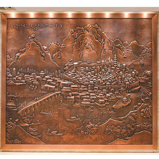 Wen yijia relief fiberglass sculpture forged copper sandstone cast copper imitation copper figure campus mural plaque stone carving back forged copper relief 1