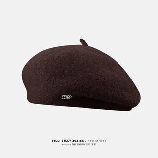 Fat donglai's same beret women's woolen autumn and winter 2025 new internet celebrity large head circumference sun hat, small face, warm, brown, spring and autumn style, m adjustable (55-59c) suitable for normal head circumference