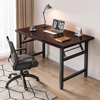 Zhongtao folding table computer table small small table bedroom desk simple office desk work table study table writing desk store manager recommendation black walnut color 80x40