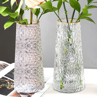 Ixjsn simple creative transparent glass vase desktop water rose flower vase nordic ins style living room flower arrangement extra small diamond vase 12 cm (not the main picture style)