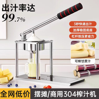 Leoezya manual juicer sugarcane juicer manual juicer small household pomegranate juicer orange juice special fruit 2 single mode_flat head 304 stainless steel juicer (free 30