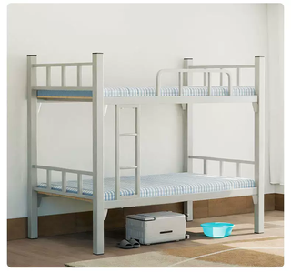 Yusenyi upper and lower bunk iron bed staff dormitory bed double-layer single student high and low bed two-layer iron frame bed iron craftsman extra thick width 90 long 200 / free thickened bed board