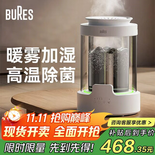 bures热雾空气加湿器家用卧室热蒸发式孕妇婴幼儿大雾量除菌鼻炎适用客厅桌面办公室落地大容量增湿 【新款热雾】旗舰款