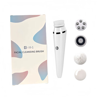 Oem spot three-in-one electric face wash brush, water-blocking rotating face cleanser, makeup remover brush, pore cleaning face wash device, white