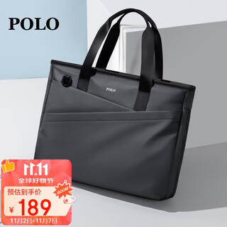 Polo business briefcase men's expandable handbag 14/15.6 inch computer bag shoulder bag gift for boyfriend