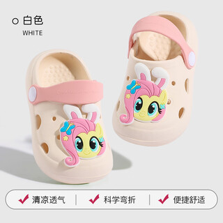 小马宝莉（MY LITTLE PONY）女宝宝洞洞鞋儿童拖鞋室内2024新款防滑夏踩屎感EVA幼儿 柔柔兔耳朵白 40 140mm
