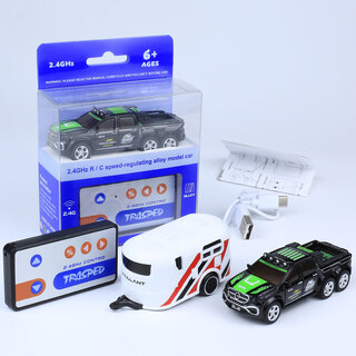 Shantou lincun 1 64 alloy mini remote control off-road vehicle small proportion pocket simulation pickup truck rechargeable speed adjustable electric vehicle dark green_mini 6-wheel pickup_hengguan alloy no trailer screwdriver