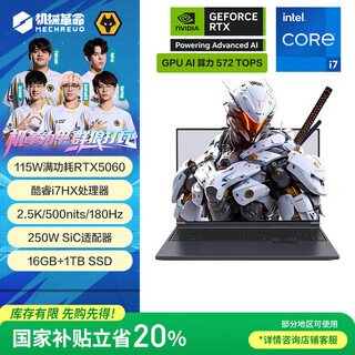 Mechanical revolution national subsidy 20% aurora x core i7hx gaming laptop (i7-13700hx 16g 1t rtx5060 2.5k screen 180hz gray)