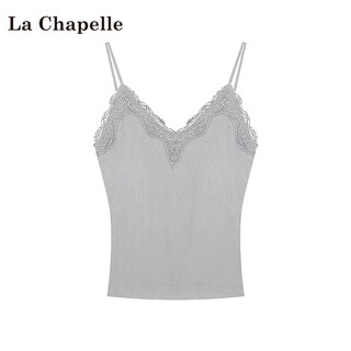 Gray lace camisole women's summer 2025 new style v-neck inner top with breast pads, gray, one size