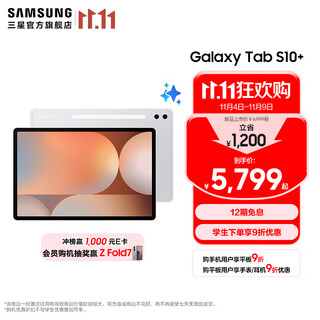三星（SAMSUNG）Galaxy Tab S10+ 平板电脑12.4英寸 内置AI智享生活/笔记转录助力办公/高亮顺滑防眩光全视屏 星耀银 12GB+256GB 官方标配