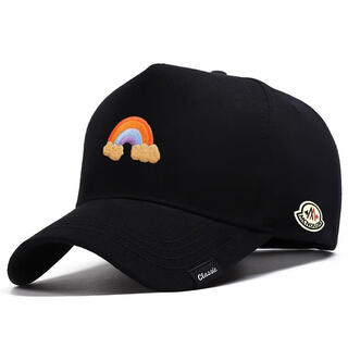 Mongolian piano new rainbow pattern baseball cap for men and women, fashionable and versatile sun hat, loose and versatile, couples and students to keep warm, black