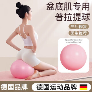 Gerthron german brand yoga ball, pilates small ball, fitness exercise, pelvic floor muscle postpartum repair, core training for adults, cherry pink, yoga exercise/free foot pump 1