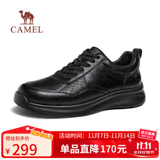 Camel (camel) cowhide soft sole comfortable commuting casual light business sports leather shoes for men g15a220076 black 40