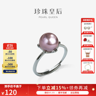 Queen of pearls classic six claw s925 silver 8-9mm freshwater pearl ring birthday gift