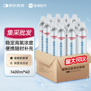 Weide portable oxygen supply for pregnant women and the elderly plateau emergency travel oxygen supply tank 1400ml*40 bottles