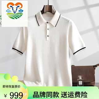 1436 ERDOS鄂尔多斯市产男士高档高端纯羊绒衫男100山羊绒高品质羊绒衫毛衣 雪乡白 S