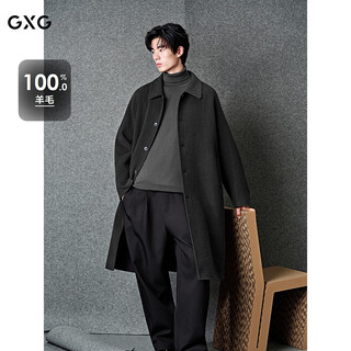 Gxggxg men's wear shopping mall dark gray raglan sleeve commuting long coat dark gray 180/xl